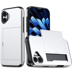 iPhone 17 Skal Hybrid Med Kortfack Silver