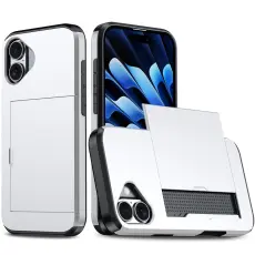 iPhone 17 Skal Hybrid Med Kortfack Silver
