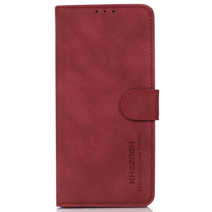 Bild 6, KHAZNEH Motorola Moto E22i Fodral Retro Läder Röd