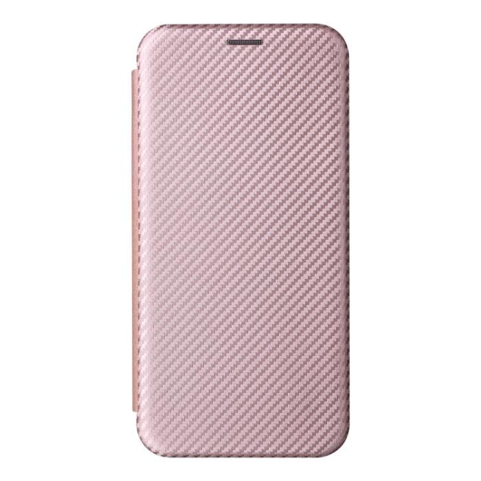 Bild 2, iPhone 14 Pro Max Fodral Flip Kolfiber Textur Roséguld