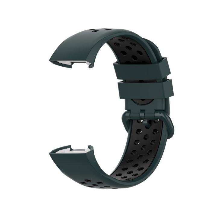 Bild 3, Fitbit Charge 4/3 Silikon Träningsarmband Mörk Grön/Svart