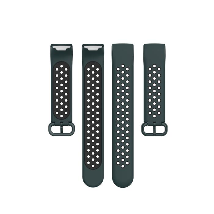 Bild 5, Fitbit Charge 4/3 Silikon Träningsarmband Mörk Grön/Svart