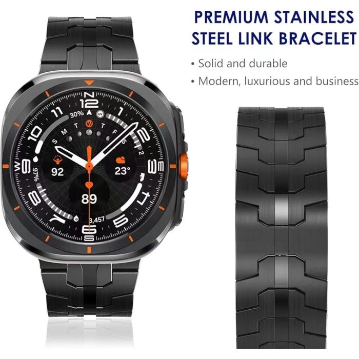 Bild 3, Galaxy Watch 8 46/44/40 mm Armband Metall Svart