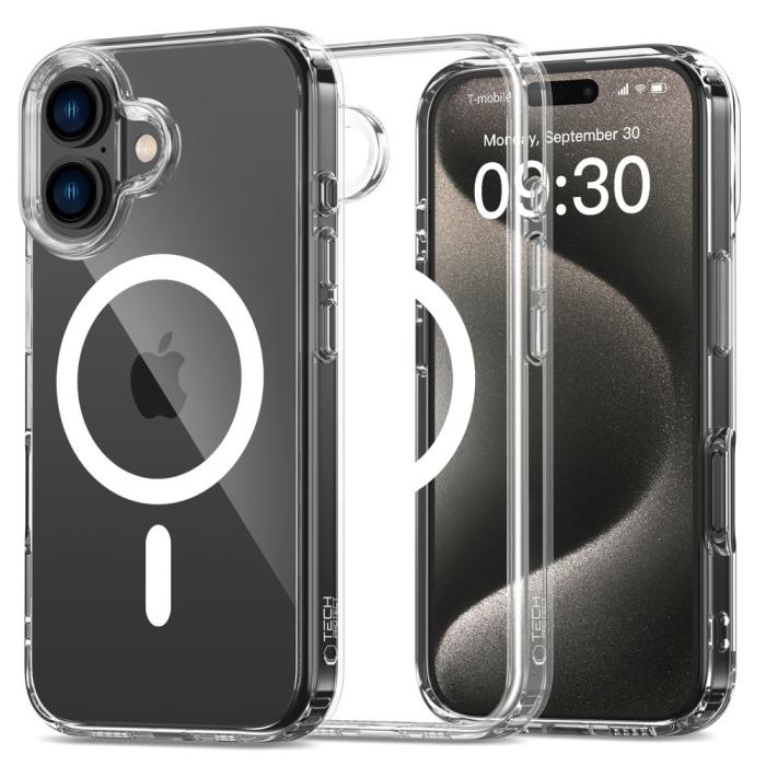 Bild 1, Tech-Protect iPhone 16 Skal MagSafe FlexAir Hybrid Transparent