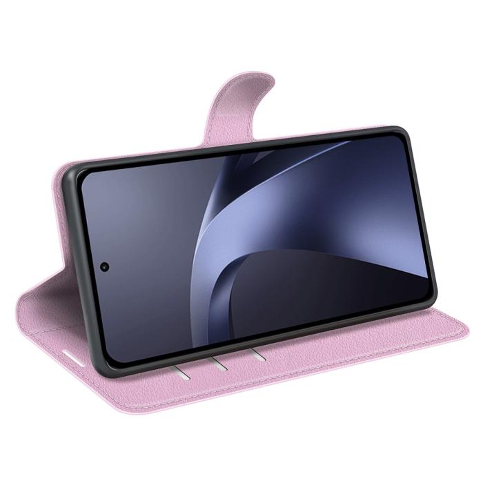 Bild 2, Xiaomi 17T Pro Fodral Litchi Läder Ljus Rosa
