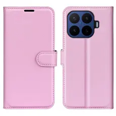 Xiaomi 17T Pro Fodral Litchi L&auml;der Ljus Rosa