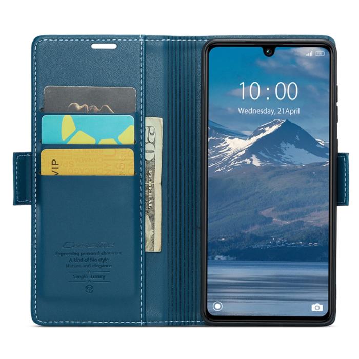 Bild 2, CASEME Xiaomi Redmi 13C 4G Fodral RFID Litchi Läder Blå