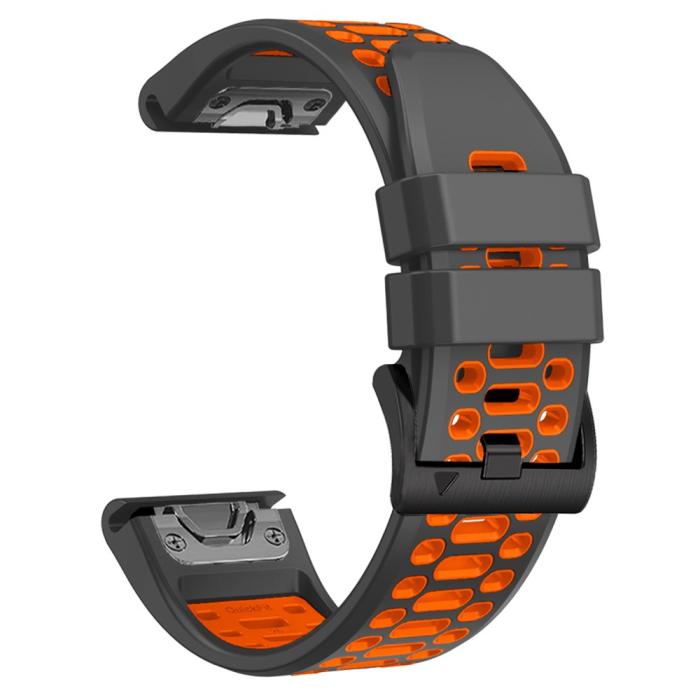 Bild 2, Klockarmband 26 mm Dual-Color Robust Grå/Orange