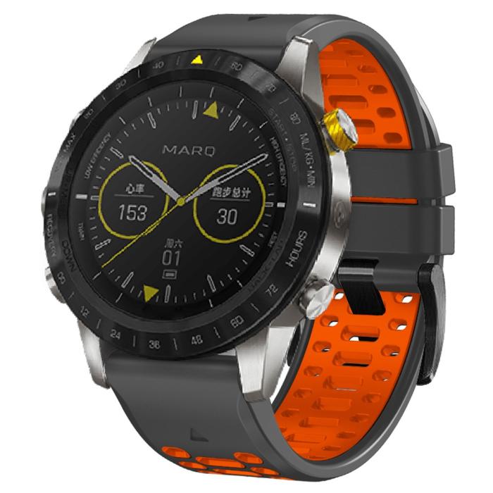 Bild 4, Klockarmband 26 mm Dual-Color Robust Grå/Orange
