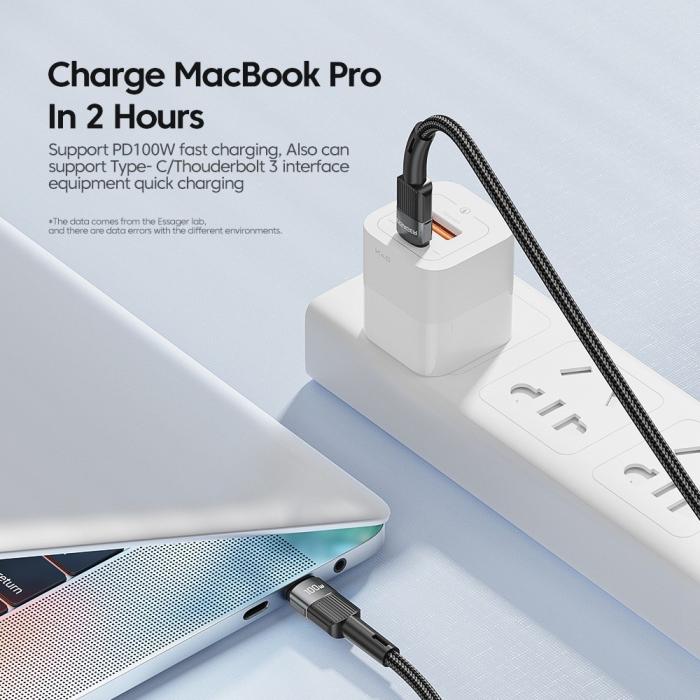 Bild 5, ESSAGER 2m 100W 5A PD USB-C - USB-C Laddningskabel Svart