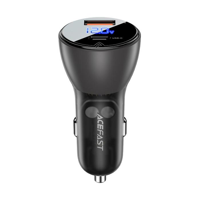 Bild 2, Acefast 63W PD PPS QC Billaddare USB-C / USB-A Svart
