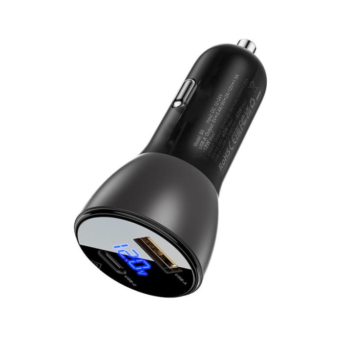 Bild 3, Acefast 63W PD PPS QC Billaddare USB-C / USB-A Svart