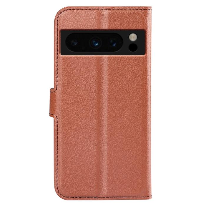 Bild 6, Google Pixel 8 Pro Fodral Litchi Textur Brun