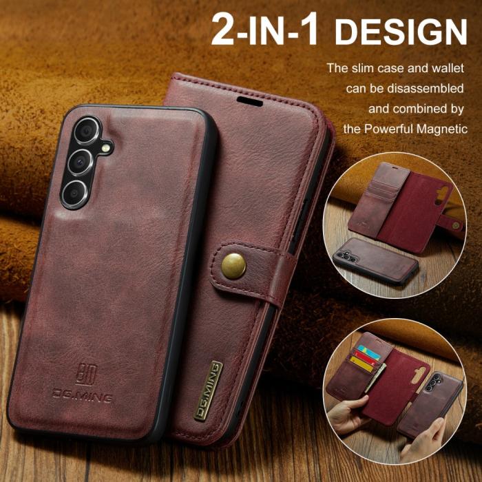 Bild 6, DG.MING Galaxy S23 FE 2in1 Magnet Fodral / Skal Röd