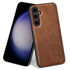Samsung Galaxy S25 Skal L&auml;der Retro Brun