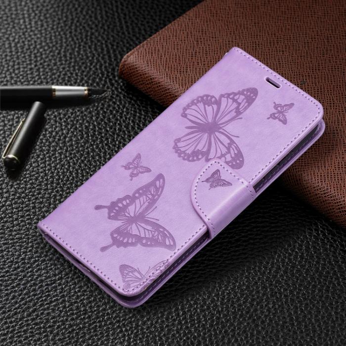 Bild 6, Samsung Galaxy S21 FE Fodral Butterfly Läder Lila
