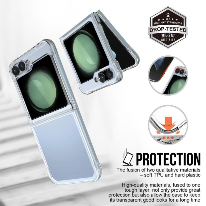 Bild 5, Galaxy Z Flip 6 / 7 FE / 7 FE Skal TPU Transparent
