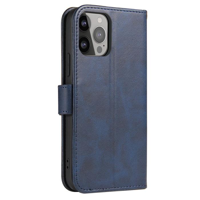 Bild 3, iPhone 13 Pro Max Plånboksfodral Läder Blå