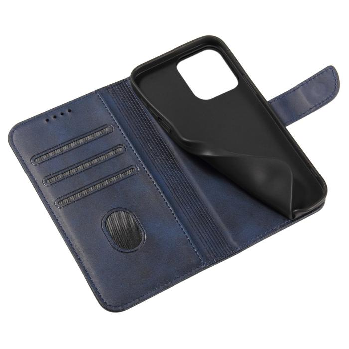 Bild 6, iPhone 13 Pro Max Plånboksfodral Läder Blå