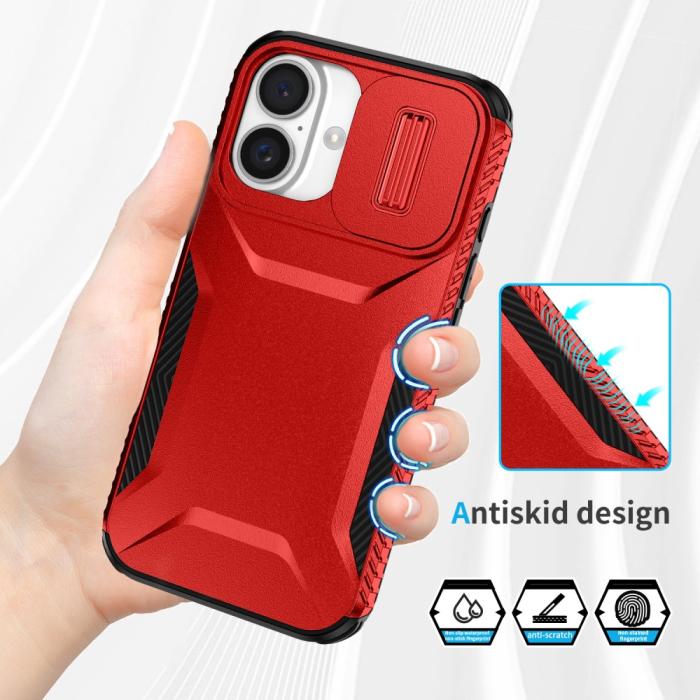 Bild 4, iPhone 16 Plus Skal CamShield Hybrid Röd
