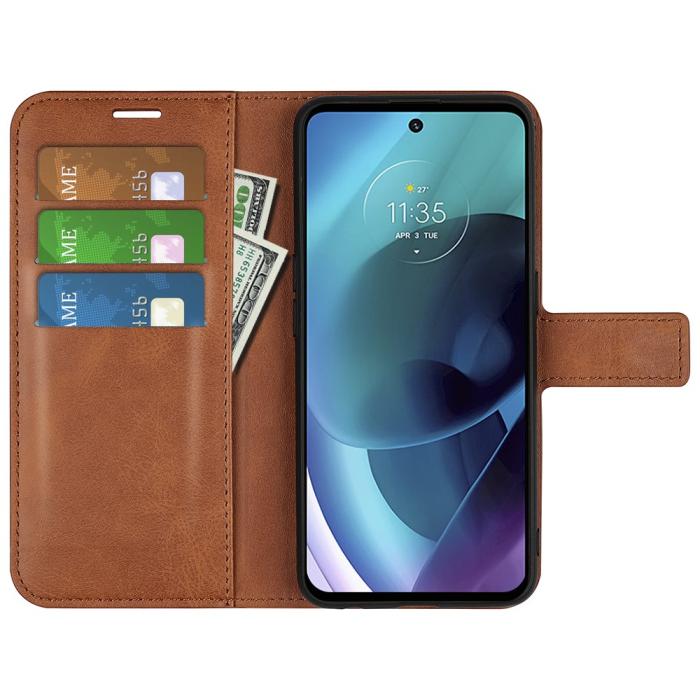Bild 4, Motorola Moto G51 Fodral PU Läder Brun
