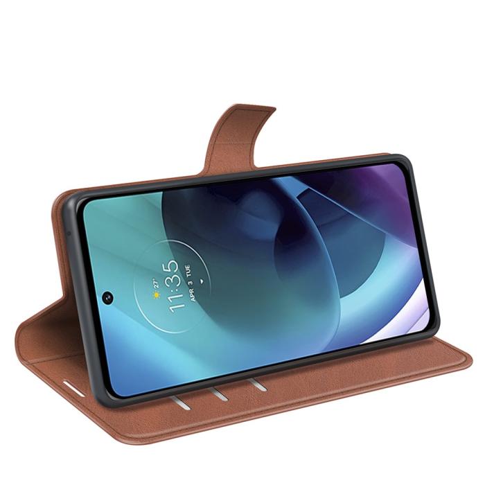 Bild 5, Motorola Moto G51 Fodral PU Läder Brun