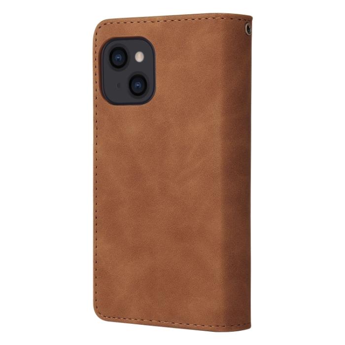 Bild 3, iPhone 14 Fodral Multifunktionell Flerfack Brun