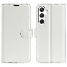 Samsung Galaxy S24 Fodral Litchi Läder Vit