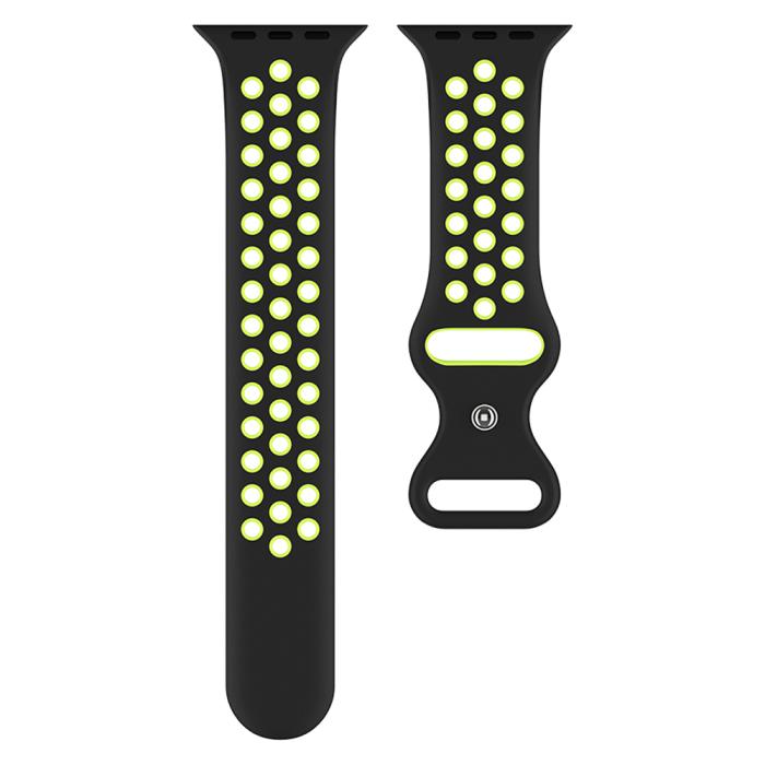 Bild 3, Sportarmband Dual-Color Apple Watch 41/40/38 mm (M/L) Svart/Gul
