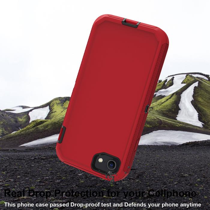 Bild 3, iPhone 7/8/SE (2020/2022) - Shockproof Hybrid Armor Skal - Röd