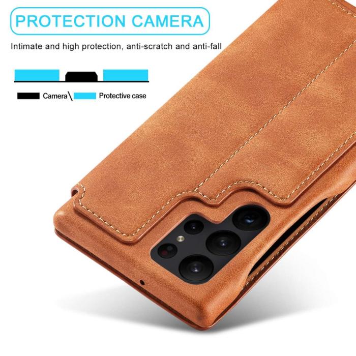 Bild 6, LC.IMEEKE Samsung Galaxy S23 Ultra Fodral Flip Läder Brun