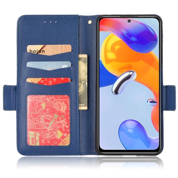 Bild 4, Xiaomi Redmi Note 11 Pro 5G Fodral Litchi Textur Blå
