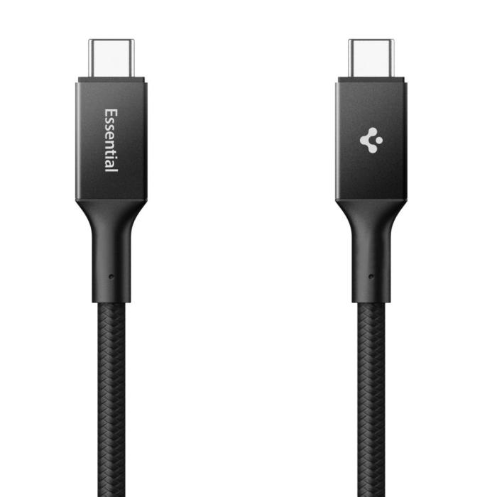 Bild 2, Spigen 1m 100W USB-C - USB-C Kabel Essential Svart
