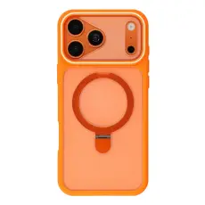 iPhone 18 Pro / 17 Pro Skal Med F&auml;llbart MagSafe Stativ Orange