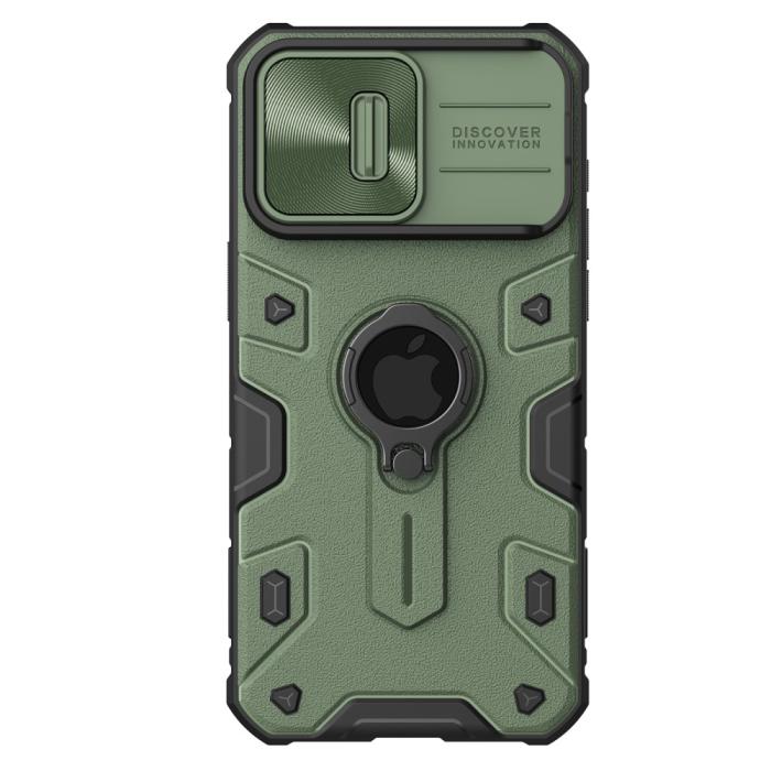Bild 1, NILLKIN iPhone 15 Pro Max Skal CamShield Armor Ring Grön