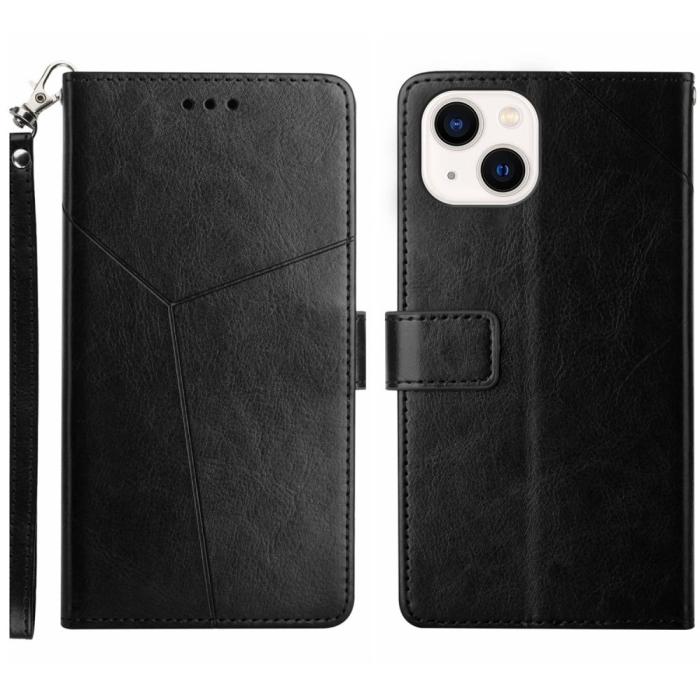 Bild 1, iPhone 15 Fodral Y-Line Läder Svart