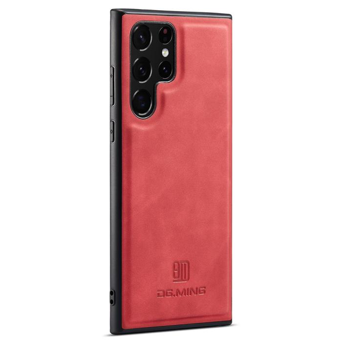 Bild 1, DG.MING Samsung Galaxy S23 Ultra Skal Läderbelagt Röd