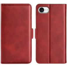 iPhone 17e / 16e Fodral L&auml;der R&ouml;d