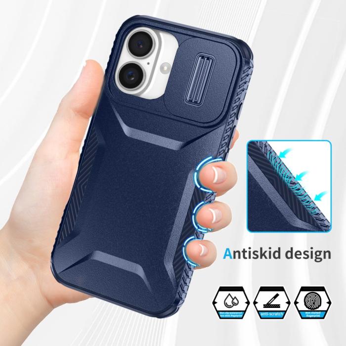 Bild 4, iPhone 16 Plus Skal CamShield Hybrid Mörk Blå