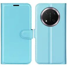 Honor Magic7 Lite Fodral Litchi L&auml;der Bl&aring;