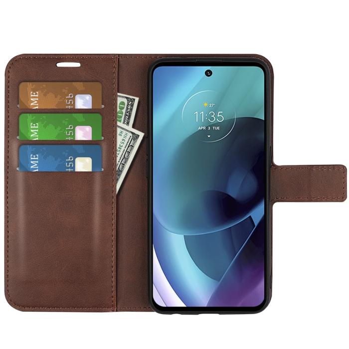 Bild 4, Motorola Moto G51 Fodral PU Läder Brun
