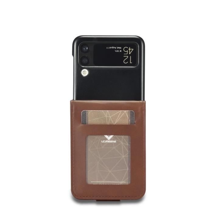 Bild 3, LC.IMEEKE Galaxy Z Flip 4 Fodral Läder Brun