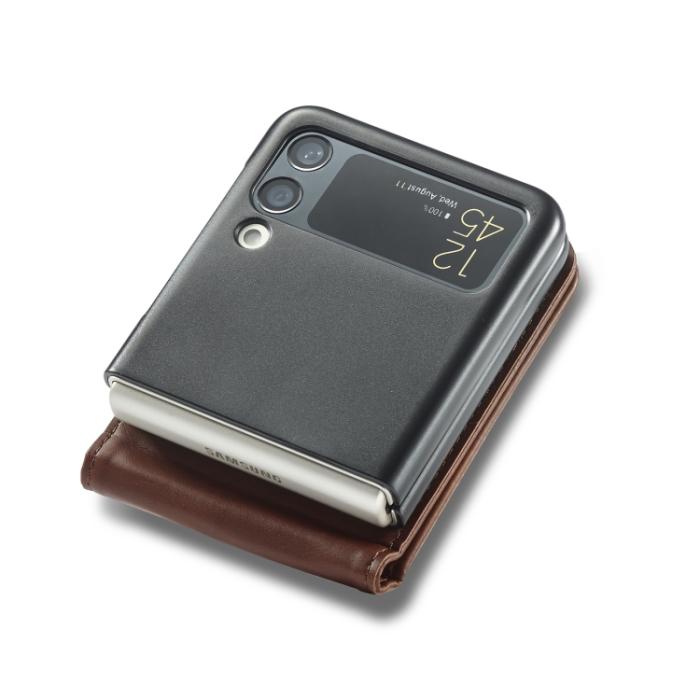 Bild 4, LC.IMEEKE Galaxy Z Flip 4 Fodral Läder Brun