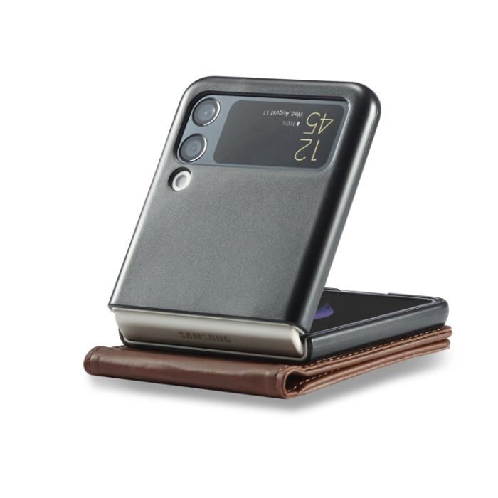 Bild 6, LC.IMEEKE Galaxy Z Flip 4 Fodral Läder Brun