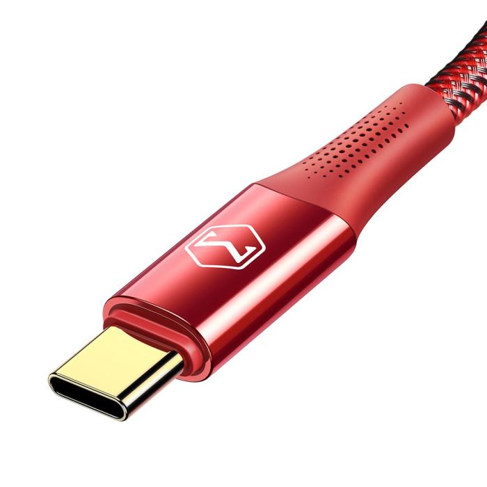 Bild 3, Mcdodo 1.2m 100W USB-C/USB-C Elbow Laddkabel Röd