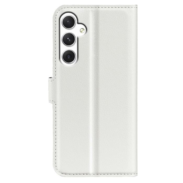 Bild 6, Samsung Galaxy S24 Fodral Litchi Läder Vit