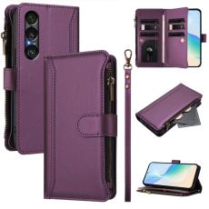 Sony Xperia 1 VII Fodral Multifunktionellt L&auml;der Lila