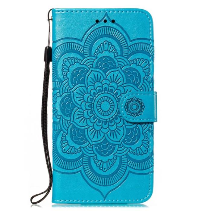 Bild 2, Samsung Galaxy A24 5G Fodral Mandala Läder Blå