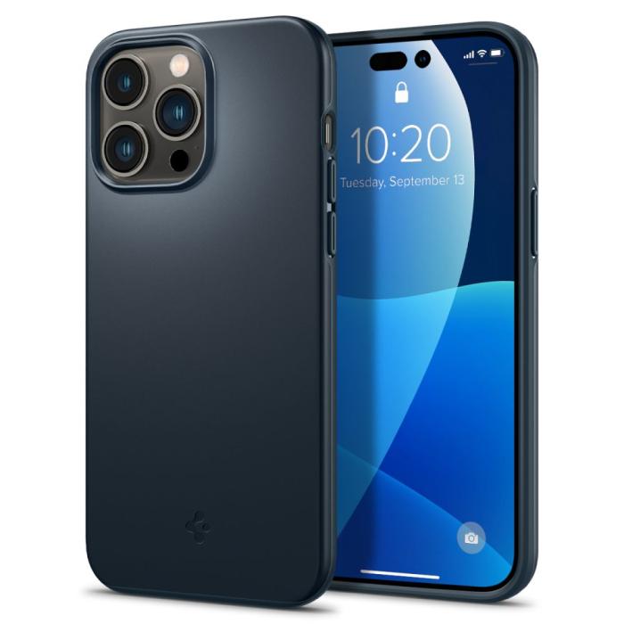 Bild 1, Spigen iPhone 14 Pro Max Skal Thin Fit Metal Slate