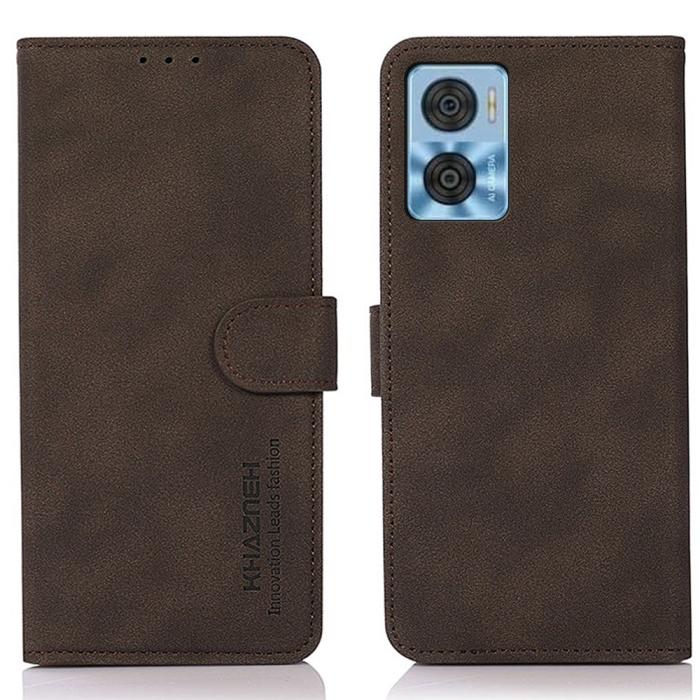 Bild 1, KHAZNEH Motorola Moto E22i Fodral Retro Läder Brun